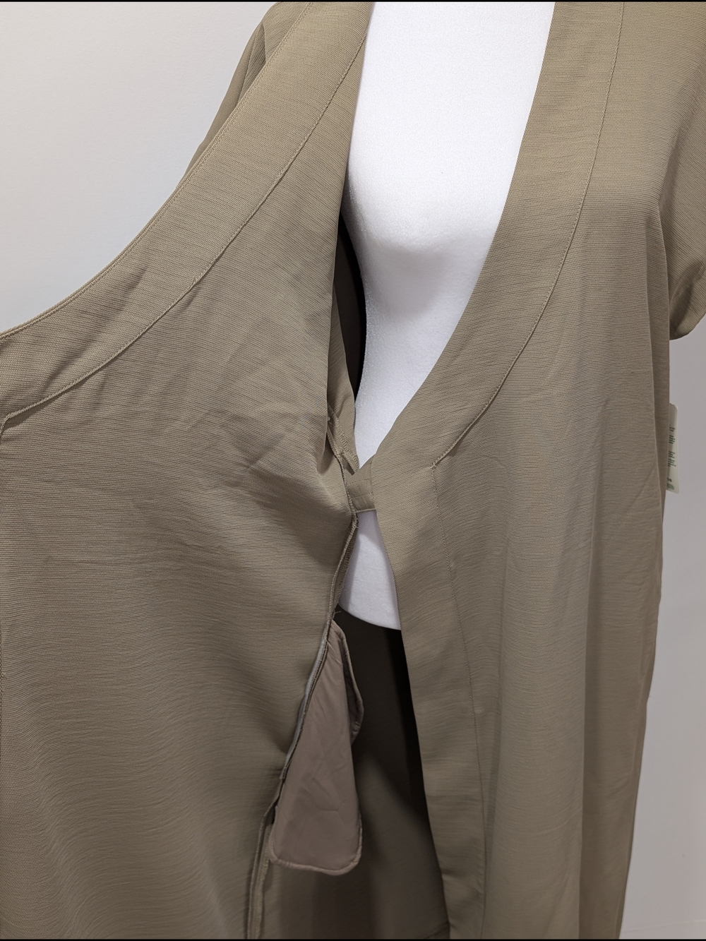 Simons Icône Olive Green Wrap Midi Dress with Sash - Picture 6 of 13